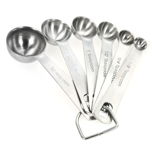 

6pcs/set Stainless Steel Measuring Spoon Set with D Ring Set of 6 Mini Tablespoons Teaspoons Baking Cooking Accessories