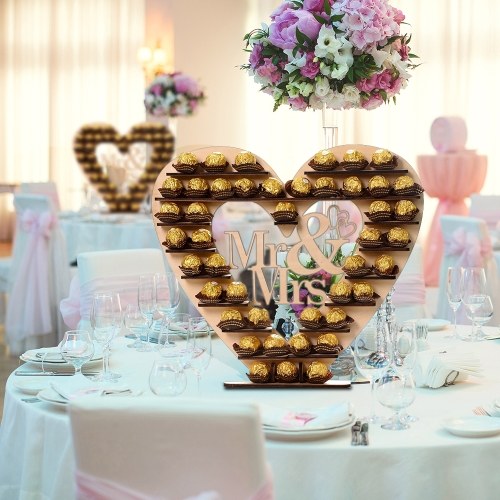 

Вуд Mr & Mrs Heart Tree Свадебный шоколадный дисплей Стенд Centerpiece