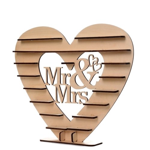 Centrotavola in legno Mr & Mrs Heart Tree