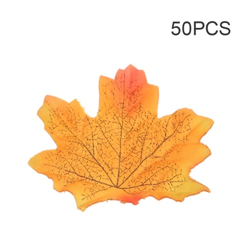 

50Pcs Simulation Plant Photo Shoot Props Fake Silk Autumn Maple Leaves Artificial Fall Leaf