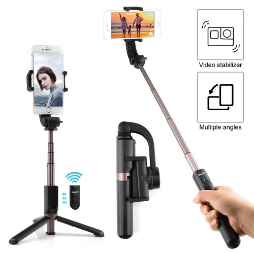 Trépied à bâtonnet Selfie extensible avec télécommande sans fil BT à axe unique Gimbal