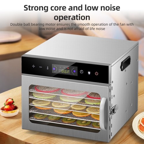 

Dehydrators for Food and Jerky with 24H Timer and Light, 8 Drying Racks 400W 30-90℃ Vegetable Fruit Dehydrator with Touchscreen Control and Visible Window for Home Commercial Use