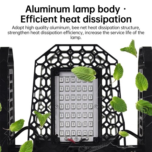 Grow Lights for Indoor Plants 240 LEDs Full Spectrum Red Blue Light 4 Blades Full Coverage 90° Collapsible Waterproof Outdoor Indoor Plant Growing Lights with E27 Base 