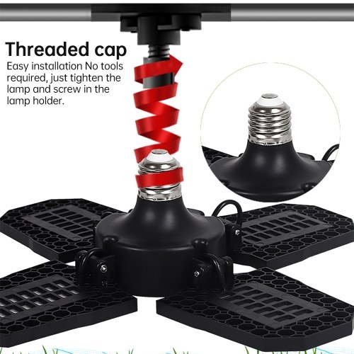 Grow Lights for Indoor Plants 240 LEDs Full Spectrum Red Blue Light 4 Blades Full Coverage 90° Collapsible Waterproof Outdoor Indoor Plant Growing Lights with E27 Base 