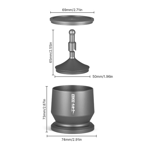 MHW-3BOMBER 58mm Aluminium Alloy Coffee Powder Picker Dosing Cup with Dosing Ring  Blind Shaker Coffee Powder Receiver Container Press Coffee Espresso Distribution Tool Fits 58mm Portafilter 