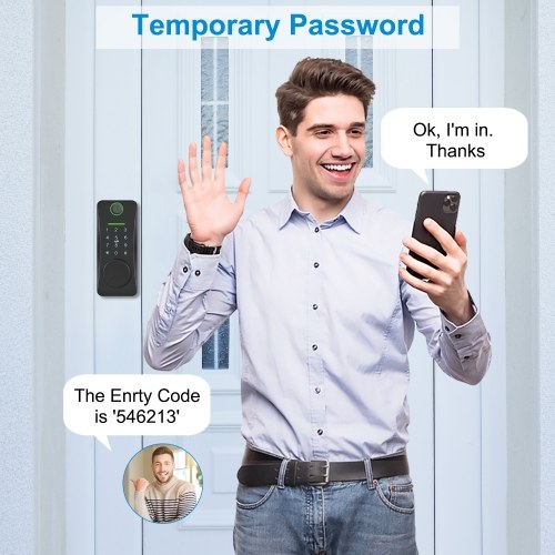 5-in-1 Keyless Smart Lock Electronic Digital Lock with Touchscreen Keypad Set TUYA App Remote Control 