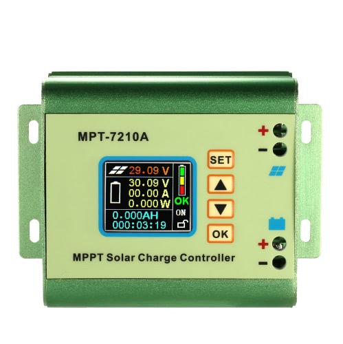 MPPT Panneau solaire Batterie Régulateur de charge contrôleur avec écran LCD couleur 24/36/48/60 / 72V 10A DC-DC Boost Fonction Charge Compatible