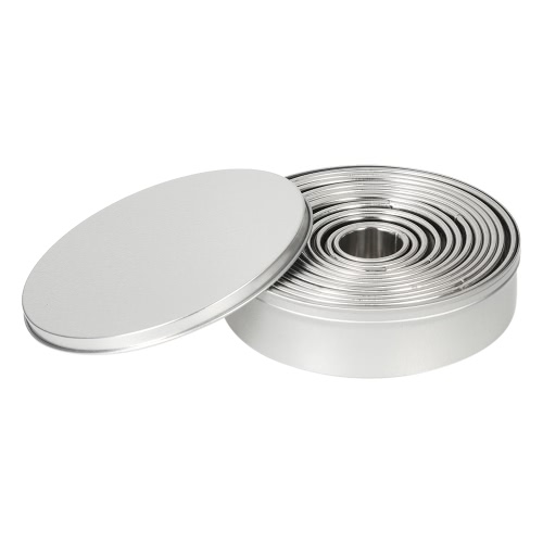 

12pcs / set Многофункциональная нержавеющая сталь Круг Печенье Cutter DIY Fondant Торт Декоративные формы Фруктовые шоколадные фре