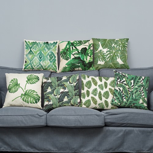 

Modern Fashionable Natural Environement Wild Green Forests Fresh Flourish Exuberant Tropical Plants Leaves Vigorous Life Healthy Vitality Cushion Throw Pillow Covers Pillowcases Decorative for Home Office Sofa Car Seat Gifts