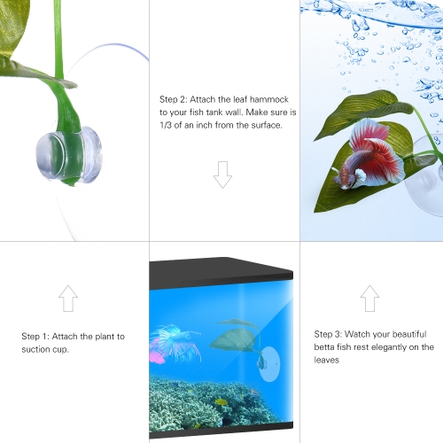 Artificial Plant Leaf Betta Hammock Fish Rest Bed Tropical Saltwater ...