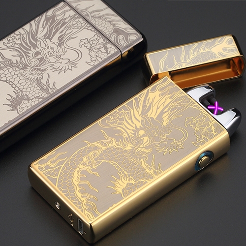 Double Pulsed Arc USB Metal Rechargeable Electronic Windproof Flameless Lighters