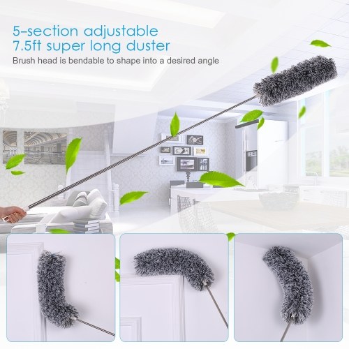 

7.5ft Super Long Duster 5-section Dust Removal Brush Angle Adjustable Dust Removing Tool