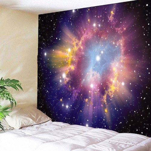 

Galaxy Starry Star Earth Hanging Wall and Blanket Background Fabric Multipurpose Vintage Hippie Beach and Yoga Towel