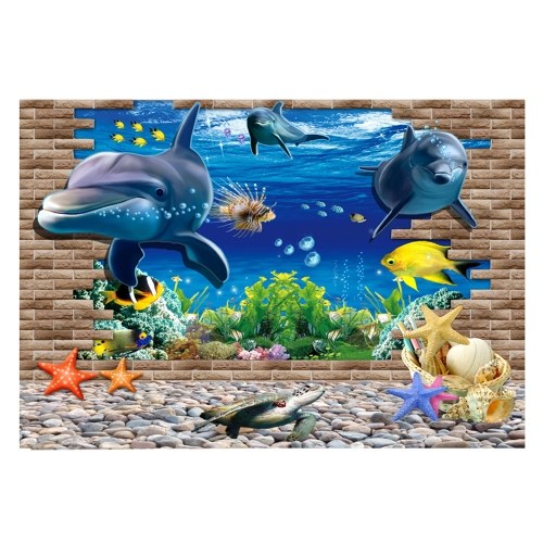 PVC Waterproof Single Side Ocean Natural Landscape Fish Bowl Sticker Aquarium Background Poster Wall Picture