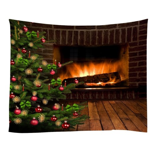 

Christmas Tapestries Wall Hanging Art Tapestry Polyester Xmas Fireplace Tapestry Table Cloth