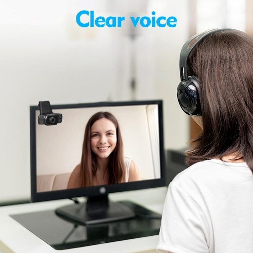 

1080P USB Webcam Video Conference Camera Clip-on Camera Live Streaming Web Cam Computer Camera for Laptop and Desktop Calling, Conferencing, Live Streaming, Online Studying
