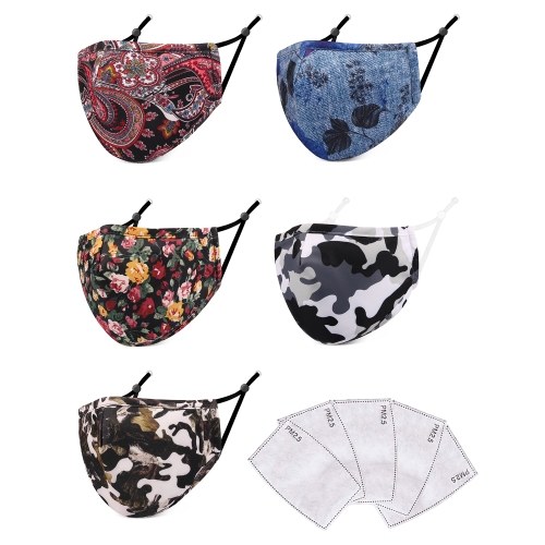 

5 PCS Cloth Face Mask with Filter