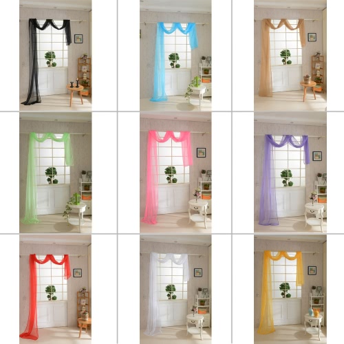 

2Pcs 82*550cm Romantic Pure Color Voile Drapery for Living Room Wedding Banquet Decoration