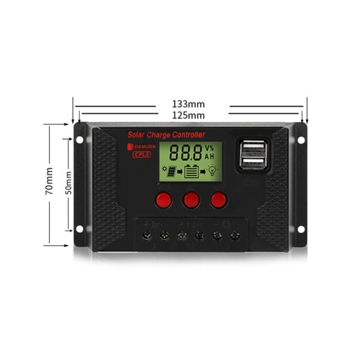 

40A Solar Charge Controller, Solar Panel Controller 12V/24V Adjustable LCD Display Solar Panel Battery Regulator with Dual USB Port, Charge 3 Kinds of Batteries