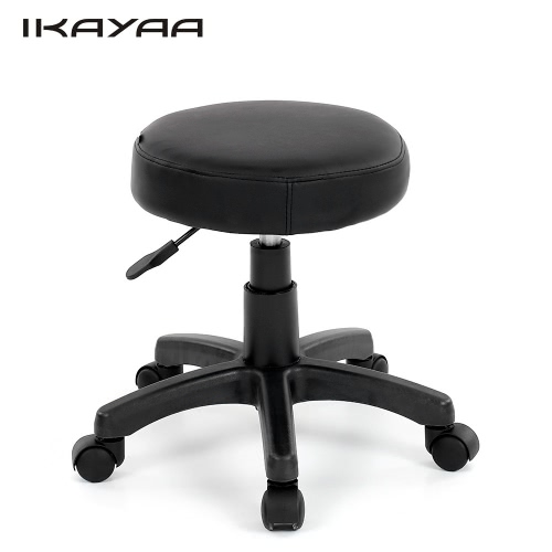 iKayaa PU Leather Swivel Bar Stool Cadeira de altura ajustável Contador pneumático Pub Cadeira Barstools pesados