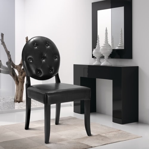 

iKayaa Классический Античный стиль Tufted Кухня Стул Кожа PU Accent Председатель Боковой Гостиная Председатель W / Rubber Wood Leg