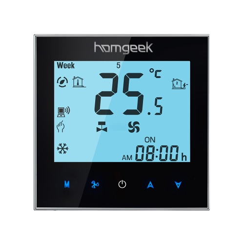 Homgeek 110 ~ 240V acondicionador de aire de 2 tubos Termostato con pantalla LCD de la buena calidad de la pantalla táctil Temperatura Programable Controlador de Sala Mejoras Producto