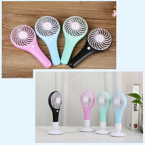 

Portable USB Rechargeable Mini Fan with Base Station Air Cooler 2 Speed Adjustable for Office Home Travel Use