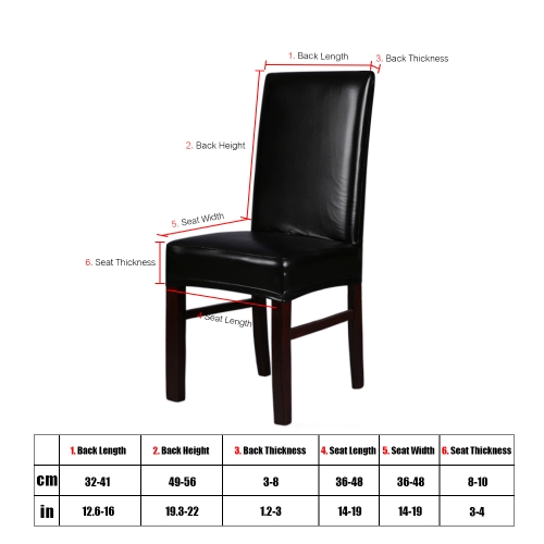 

2pcs One-piece PU Leather Stretchable Dining Chair Back Seat Covers Waterproof Oilproof Dustproof Ceremony Chair Slipcovers Protectors--Black