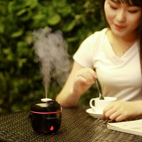 

230 мл Mini Rice Cooker Shape USB Ультразвуковой туманный увлажнитель воздуха Диффузор Mist Maker с функцией синхронизации Красочн