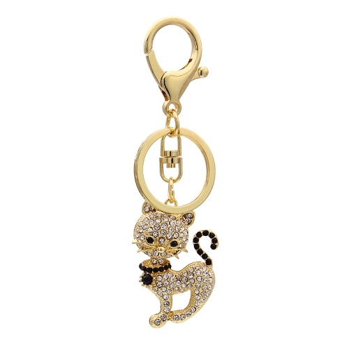 

Animal Style Alloy Crystal Rhinestone Key Chain Hollow Shining Key Ring with Clip Hook Handbag Purse Car Pendant Ornament Decor--C