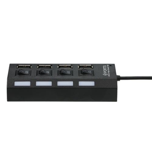 

4 Ports USB HUB USB 2.0 Adapter Splitter Hub with Independent Power ON/OFF Switch