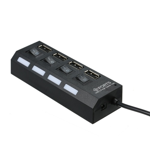 

4 порта USB HUB USB 2.0 Адаптер Разделительный концентратор с независимым выключателем питания ON / OFF