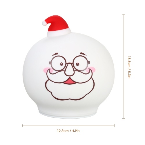 

USB Rechargeable LED Silicone Patting Control Christmas Santa Lamp