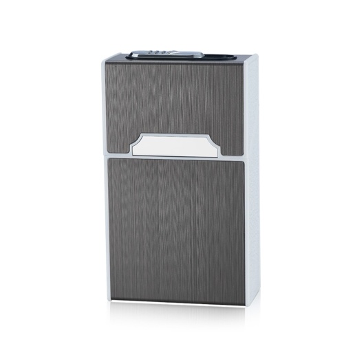 

Cigarette Dispenser Storage Box Flip Cigarette Case 20 Loaded High Capacity with Detachable USB Rechargeable Cigarettes Case Silver