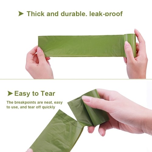 

Pet Dog Poop Bag Rolls with Dispenser Dog Waste Bags Leak-Proof Degradable 15 pcs Doggy Bags Per Roll(16 Rolls)