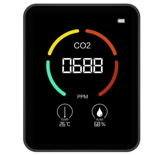 Moniteur de qualité de l'air compteur de dioxyde de carbone testeur de thermomètre numérique 3in1 pour le test de température d'humidité de dioxyde de carbone