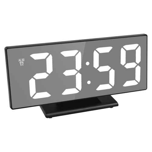 Digital Alarm Clock Desk Alarm Clock LED Mirror Alarm Clocks Temperature Display