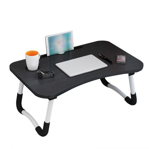 

Foldable Notebook Desk Multi-Functional No Assembly Portable Writing Table Children Study Computer-Desks with Cup Holder & Slot