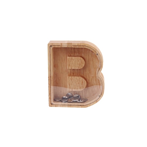 

Wooden/Bamboo Piggy Bank English Letters Shape Saving Pot