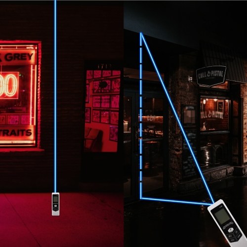 197Ft Mini Distance Measure Display M/In/Ft Volume/Area/Pythagorean Measurement Distance Measure With LED Light USB Rechargable Digital Tape Measure 