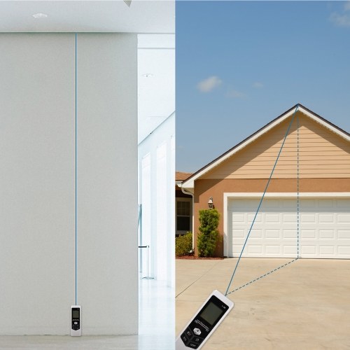 197Ft Mini Distance Measure Display M/In/Ft Volume/Area/Pythagorean Measurement Distance Measure With LED Light USB Rechargable Digital Tape Measure 
