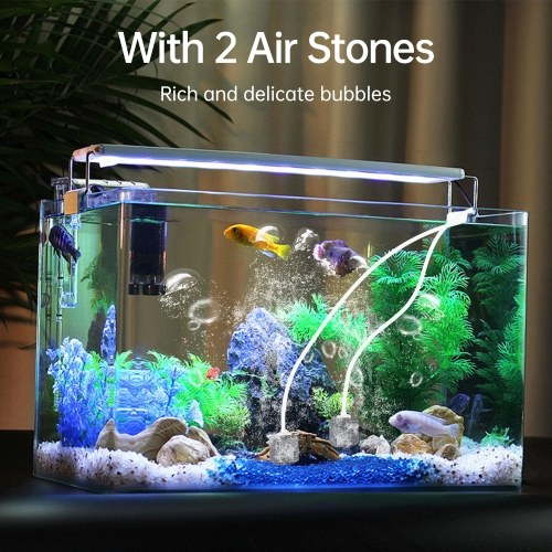 5W/6V Solar Powered Oxygen Air Pump Kit for Aquarium Fish Tank Oxygenator Oxygen Aerator Solar Air Pump 2 Working Modes with Solar Panel/ Oxygen Pipe/ 2 Air Bubble Stones 
