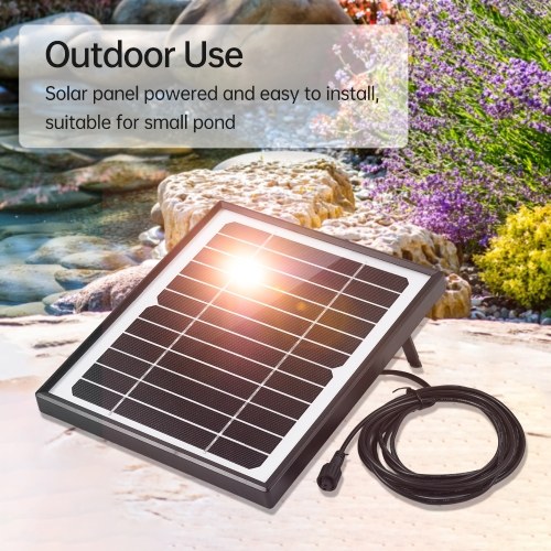 5W/6V Solar Powered Oxygen Air Pump Kit for Aquarium Fish Tank Oxygenator Oxygen Aerator Solar Air Pump 2 Working Modes with Solar Panel/ Oxygen Pipe/ 2 Air Bubble Stones 