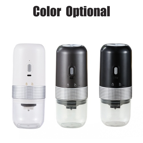 Portable Electric Burr Coffee Grinder 13W 200ml USB Rechargeable Adjustable Setting Cordless Coffee Bean Grinder with Cleaning Brush for Travel Camping Office Household 