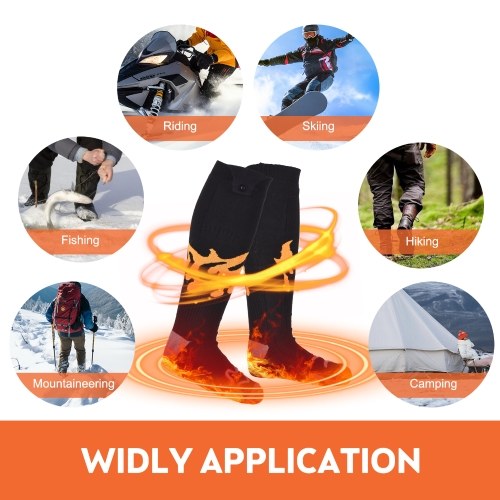 

Rechargeable Heated Socks for Men Women Flame Pattern 5V 5000mAh Battery Powered Cold Weather Washable Winter Thermal Thickened Warming Socks for Winter Skiing Riding Camping Outdoors Electric Socks with 3 Heating Level