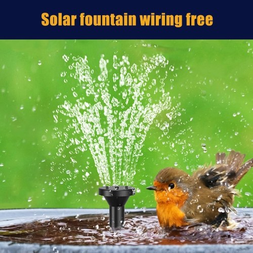 6.5W Solar Fountain Pump 200L/H Flow Rate Small Pond Pump DC Brushless Solar Powered Fountain Pump with 8 Nozzles 6 Modes for Bird Bath / Pond / Garden / Backyard / Landscape 