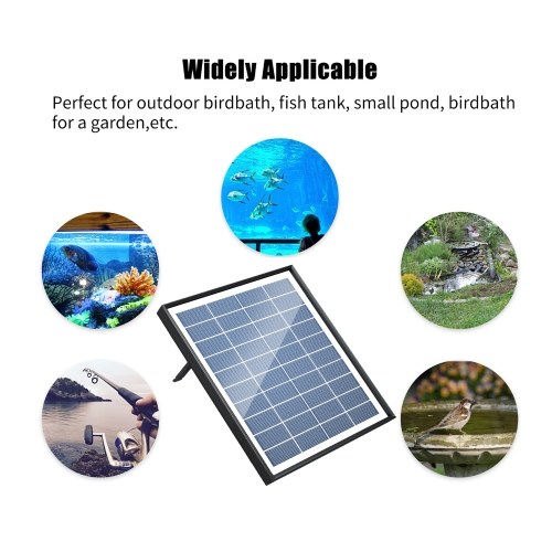 6.5W Solar Fountain Pump 200L/H Flow Rate Small Pond Pump DC Brushless Solar Powered Fountain Pump with 8 Nozzles 6 Modes for Bird Bath / Pond / Garden / Backyard / Landscape 