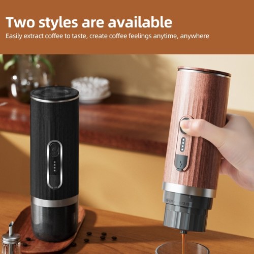 Portable Electric Espresso Coffee Machine Cordless Heating 3oz Single Serve Mini Coffee Maker with 3-IN-1 Coffee Powder/N Capsule/DG capsulee Bin 92℃ Smart Brew 20Bar Pump Pressure 7500mAh Battery 