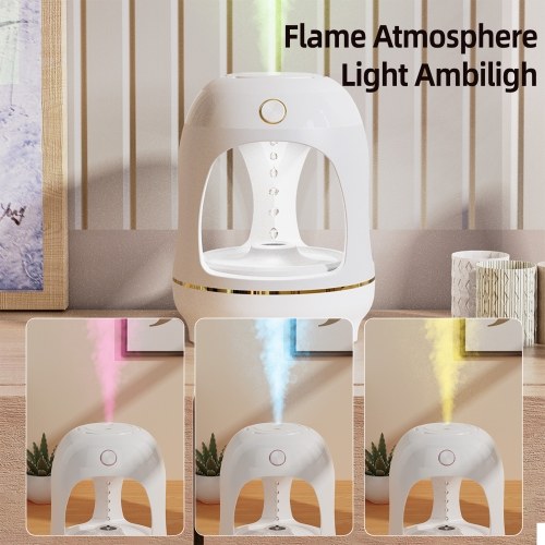 Anti Gravity Humidifier with Night Light 700ml Water Drip Humidifier Quiet Air Humidifier 360 Degree Wide-angle Fog Outlet Humidifier for Living Room Bedroom Office Smart Anti-dry Burning Type-C Power Supply 
