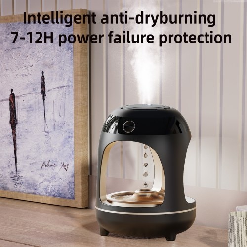 Anti Gravity Humidifier with Night Light 700ml Water Drip Humidifier Quiet Air Humidifier 360 Degree Wide-angle Fog Outlet Humidifier for Living Room Bedroom Office Smart Anti-dry Burning Type-C Power Supply 